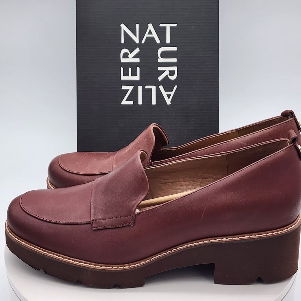 NEW Naturalizer Darry Cabernet Leather Lug Sole Loafers Women's Size 12M Comfort - Picture 4 of 10